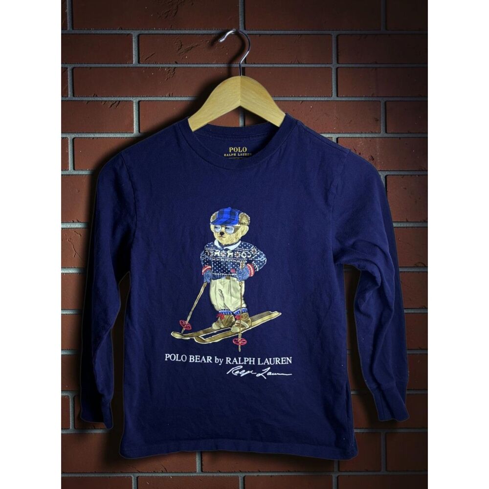 Polo Ralph Lauren Polo Bear Ski Long Sleeve T-Shirt Youth Size 8